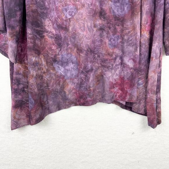 Vintage Purple Whimsigoth Witchycore Textured Stretch Drapey Asymmetric Top XL - Picture 4 of 12